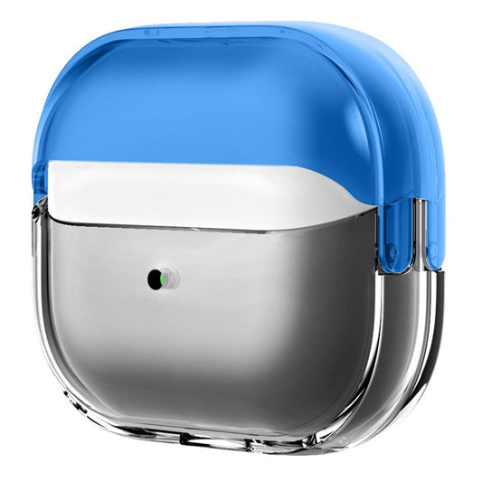 For Samsung Galaxy Buds3 / Buds3 Pro Case PC+TPU Earphone Charging Case Cover - Clear Black / Clear Blue