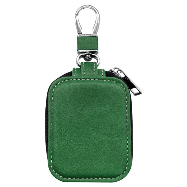 For Apple Series Earbud Storage Case Vertica PU Leather Skin-touch Earphones Carrying Bag, Size: L - Green
