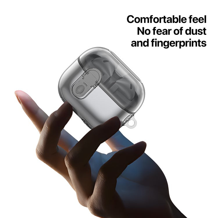 DUX DUCIS SECI Series For Samsung Galaxy Buds3 Pro  /  Buds3 Case PC+TPU Bluetooth Earbuds Cover with Hook - Clear