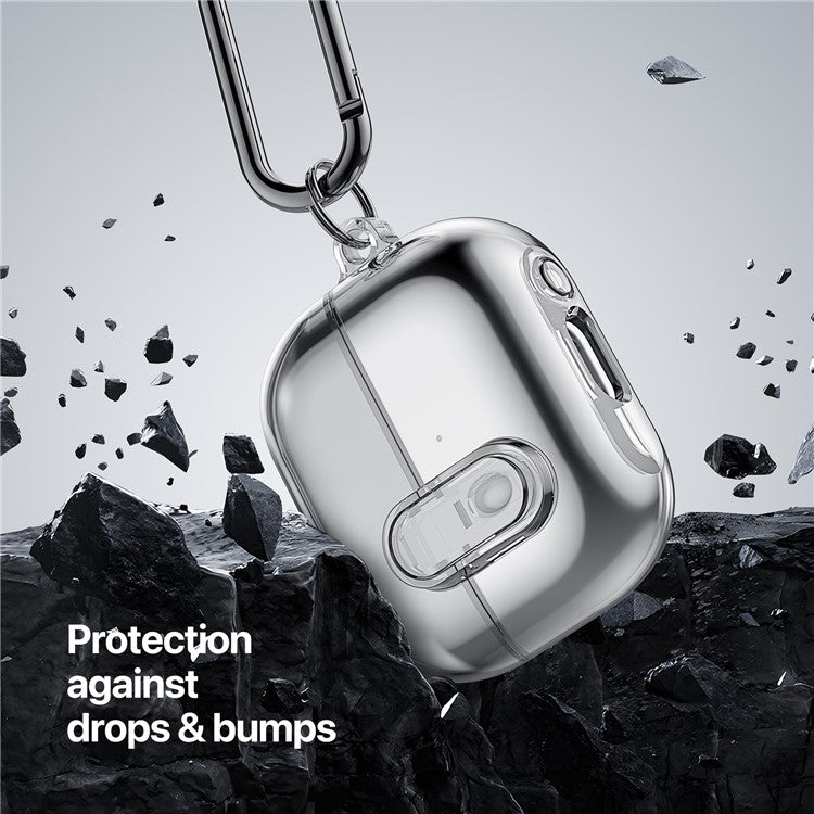 DUX DUCIS SECI Series For Samsung Galaxy Buds3 Pro  /  Buds3 Case PC+TPU Bluetooth Earbuds Cover with Hook - Clear