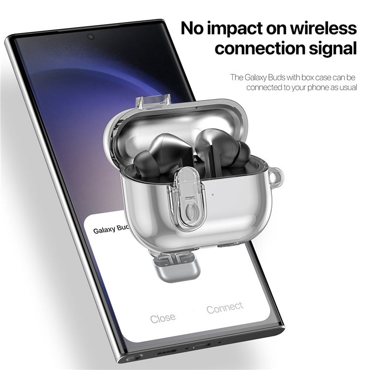 DUX DUCIS SECI Series For Samsung Galaxy Buds3 Pro  /  Buds3 Case PC+TPU Bluetooth Earbuds Cover with Hook - Clear