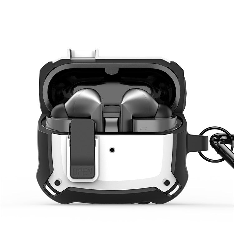 DUX DUCIS SECH Series For Samsung Galaxy Buds3 Pro / Buds3 Earbuds Case PC+TPU Protective Cover with Hook - White