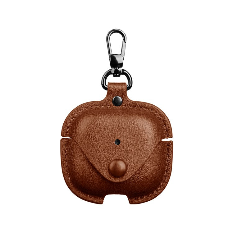 For AirPods 4 Charging Case Cover PU Leather+PC Earbuds Protective Case - Brown