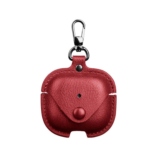 For AirPods 4 Charging Case Cover PU Leather+PC Earbuds Protective Case - Red