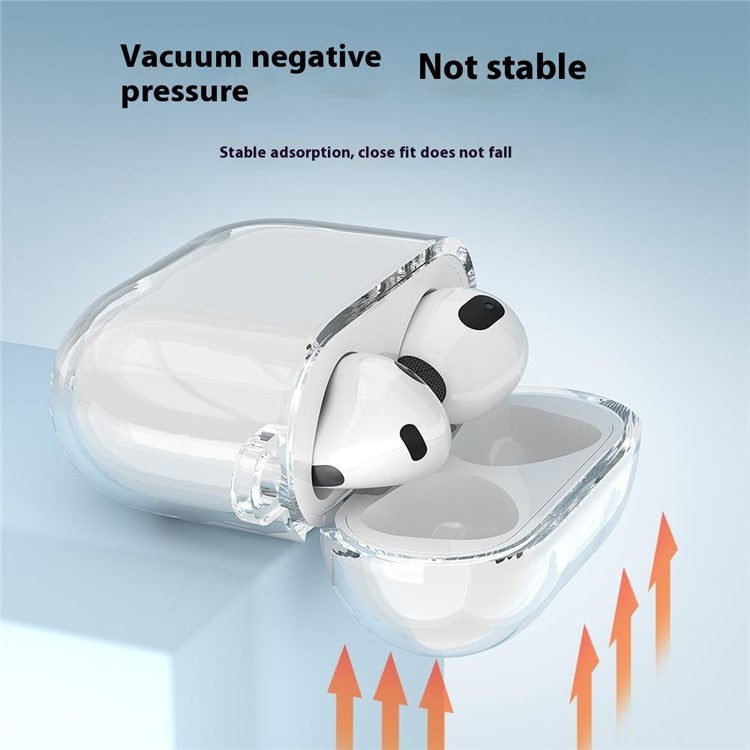 For AirPods 4 Earphone Case TPU Shockproof Clear Protective Cover with Keychain