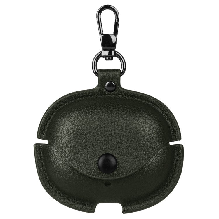 For Realme Buds Air 5 Pro Charging Case Cover Leather+PC Earbuds Protective Case - Green