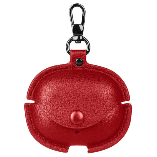 For Realme Buds Air 5 Pro Charging Case Cover Leather+PC Earbuds Protective Case - Red