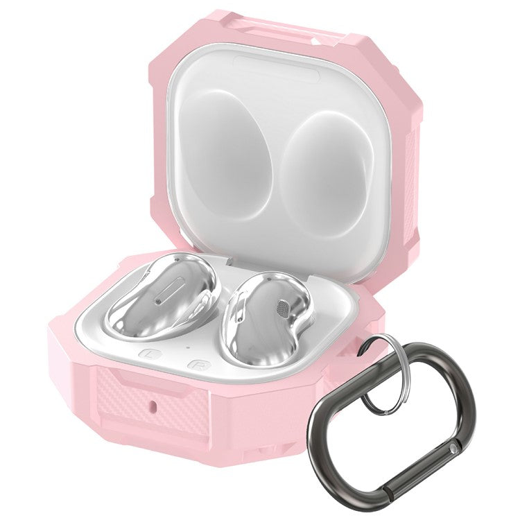 For Samsung Galaxy Buds Live / Buds Pro / Buds2 Case Bluetooth Earbuds TPU Cover with Hook - Pink