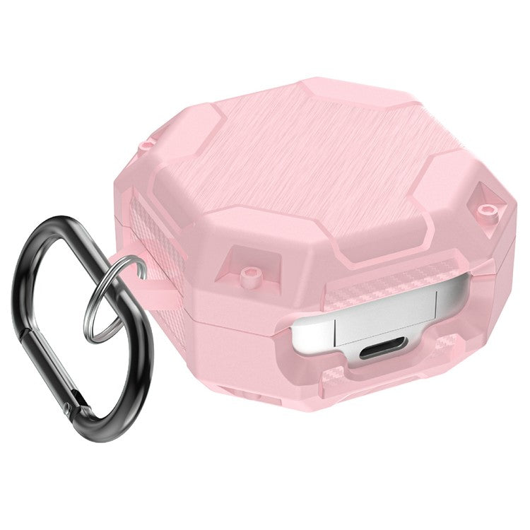 For Samsung Galaxy Buds Live / Buds Pro / Buds2 Case Bluetooth Earbuds TPU Cover with Hook - Pink