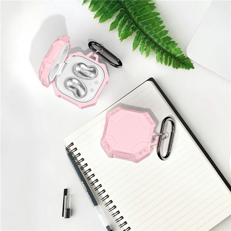 For Samsung Galaxy Buds Live / Buds Pro / Buds2 Case Bluetooth Earbuds TPU Cover with Hook - Pink