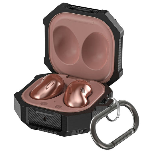 For Samsung Galaxy Buds Live / Buds Pro / Buds2 Case Bluetooth Earbuds TPU Cover with Hook - Black