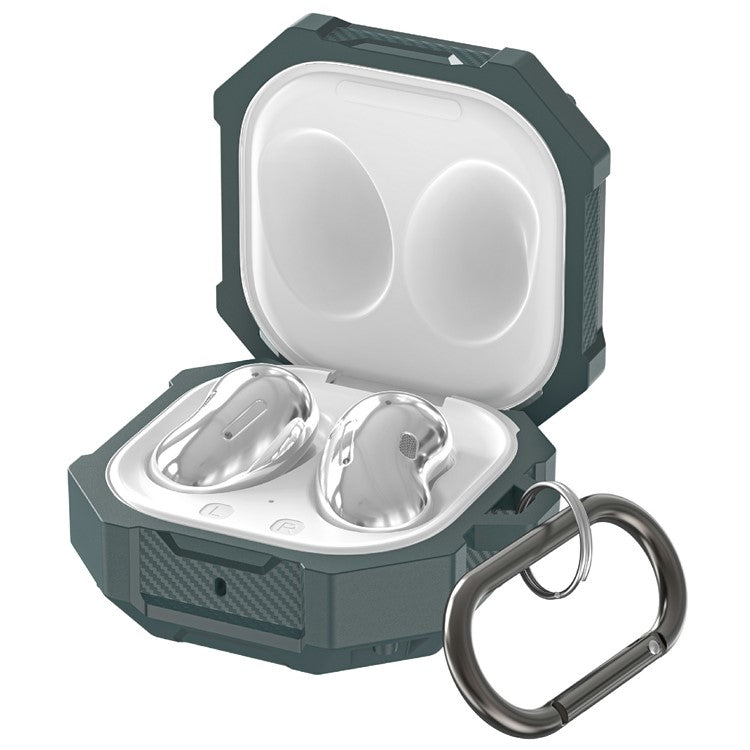 For Samsung Galaxy Buds Live / Buds Pro / Buds2 Case Bluetooth Earbuds TPU Cover with Hook - Green