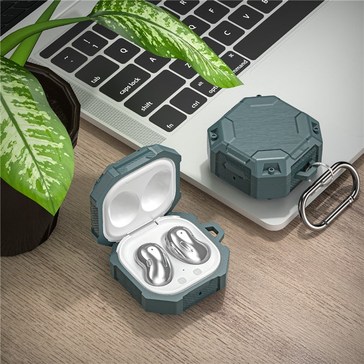 For Samsung Galaxy Buds Live / Buds Pro / Buds2 Case Bluetooth Earbuds TPU Cover with Hook - Green