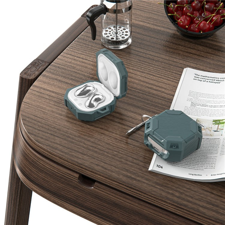 For Samsung Galaxy Buds Live / Buds Pro / Buds2 Case Bluetooth Earbuds TPU Cover with Hook - Green