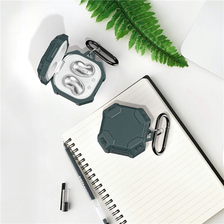 For Samsung Galaxy Buds Live / Buds Pro / Buds2 Case Bluetooth Earbuds TPU Cover with Hook - Green