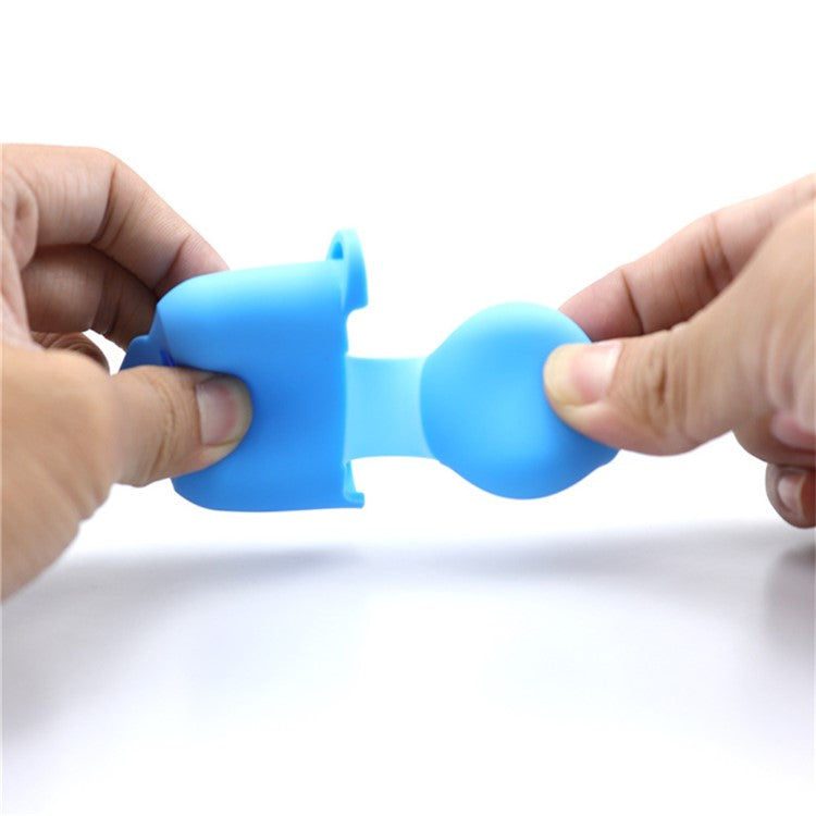 For Apple AirPods 4 Silicone Case Bluetooth Earphones Protective Sleeve with Hook - Blue