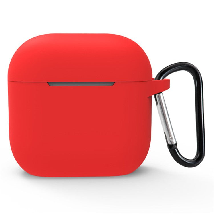 For Apple AirPods 4 Silicone Case Bluetooth Earphones Integrate Protective Sleeve with Hook - Red