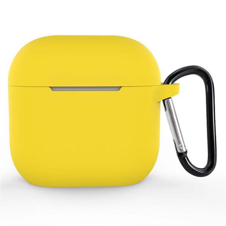 For Apple AirPods 4 Silicone Case Bluetooth Earphones Integrate Protective Sleeve with Hook - Yellow