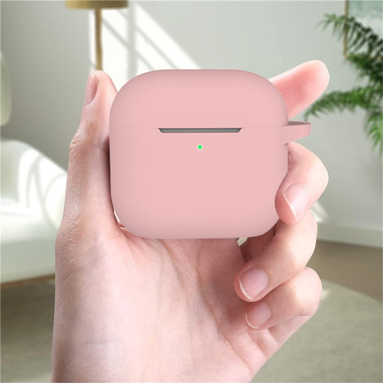 For Apple AirPods 4 Silicone Case Bluetooth Earphones Integrate Protective Sleeve with Hook - Wine Red