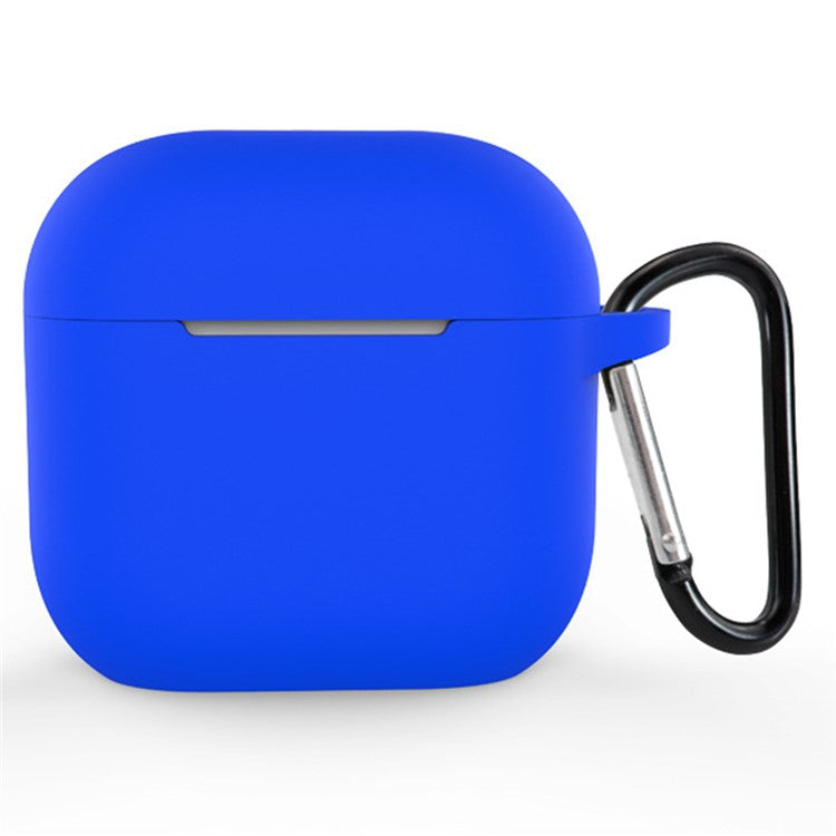 For Apple AirPods 4 Silicone Case Bluetooth Earphones Integrate Protective Sleeve with Hook - Blue