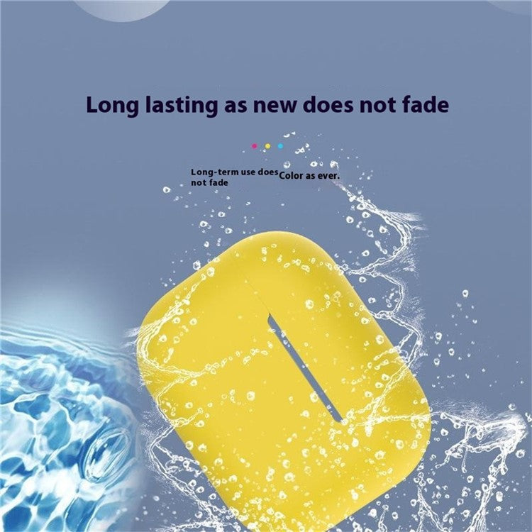 For AirPods Pro 2 Case Bluetooth Earphone Solid Color Silicone Cover with Lanyard - Pink