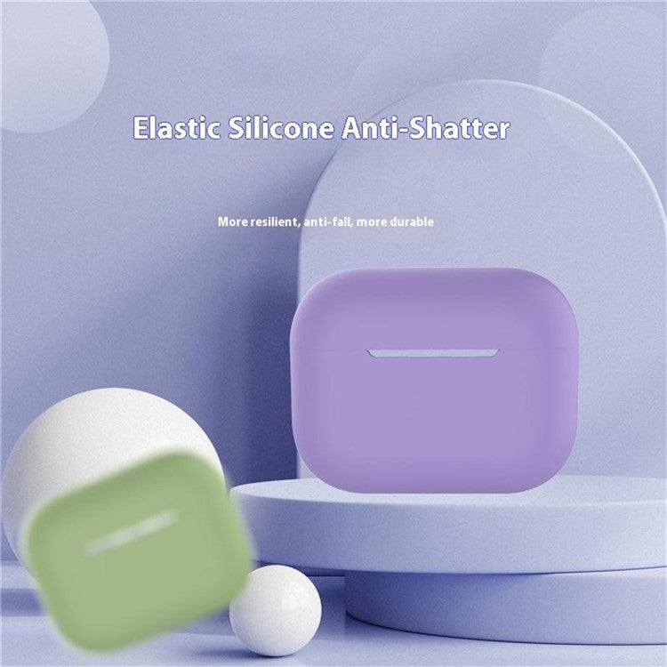 For AirPods Pro 2 Case Bluetooth Earphone Solid Color Silicone Cover with Lanyard - Blackish Green