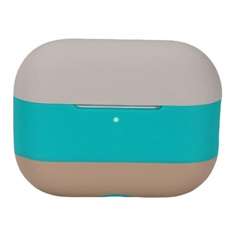 For AirPods Pro 2 Silicone Case Contrast Color Bluetooth Earphone Cover - Apricot+Lake Green+Milk Tea