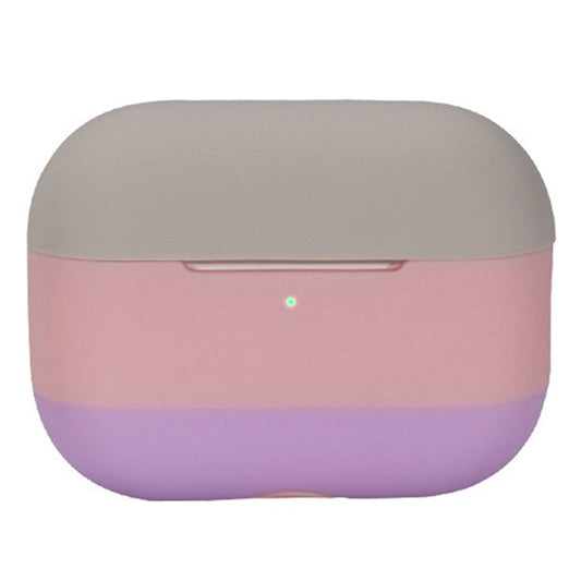 For AirPods Pro 2 Silicone Case Contrast Color Bluetooth Earphone Cover - Apricot+Pink+Light Purple