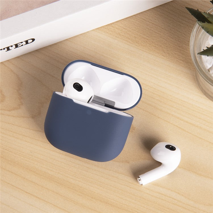 For AirPods 4 Silicone Case Bluetooth Earphone Anti-scratch Protective Cover - White