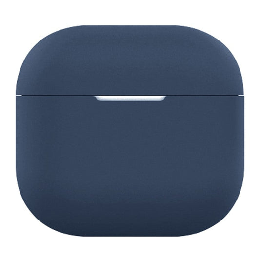 For AirPods 4 Silicone Case Bluetooth Earphone Anti-scratch Protective Cover - Midnight Blue