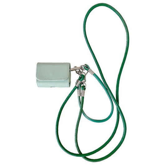 For Apple AirPods Pro 2 / AirPods Pro Charging Case Cover Simple Style Bluetooth Earbuds Case with Shoulder / Wrist Strap - Light Green