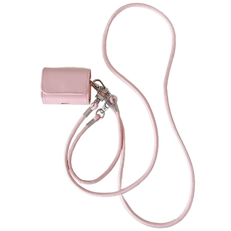 For Apple AirPods Pro 2 / AirPods Pro Charging Case Cover Simple Style Bluetooth Earbuds Case with Shoulder / Wrist Strap - Pink