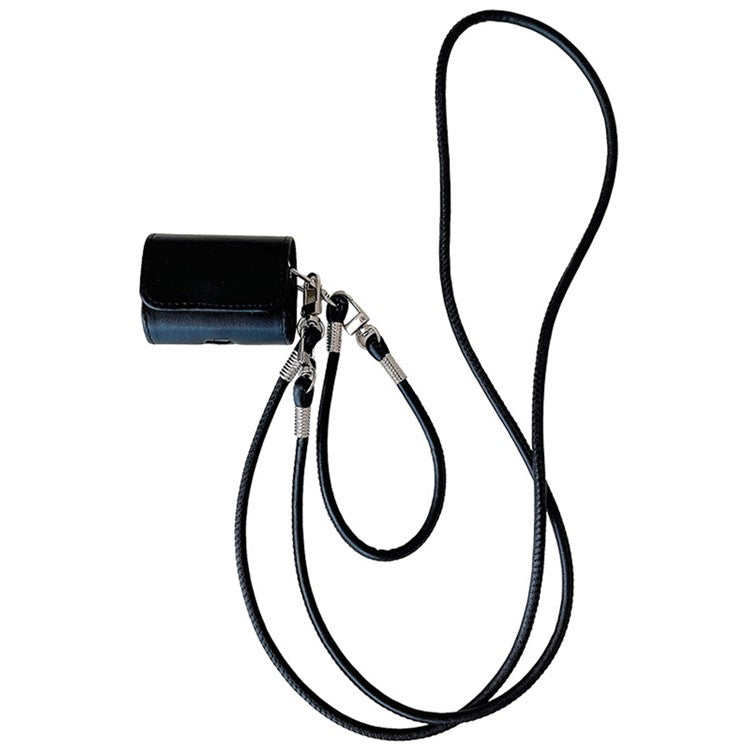 For Apple AirPods Pro 2 / AirPods Pro Charging Case Cover Simple Style Bluetooth Earbuds Case with Shoulder / Wrist Strap - Black
