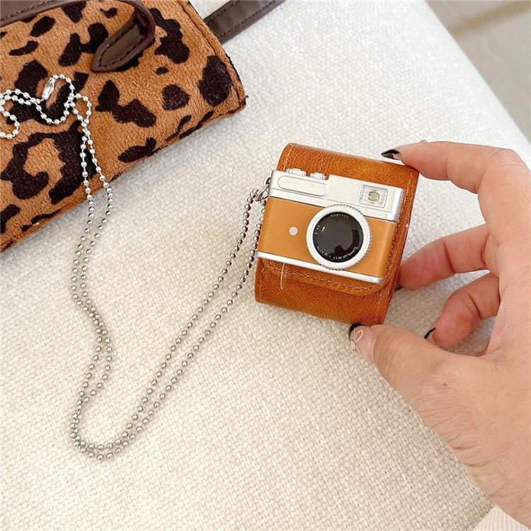 For Apple AirPods with Charging Case (2016) / (2019) / AirPods with Wireless Charging Case (2019) Protective Cover Bluetooth Earbuds Soft TPU Case - Brown