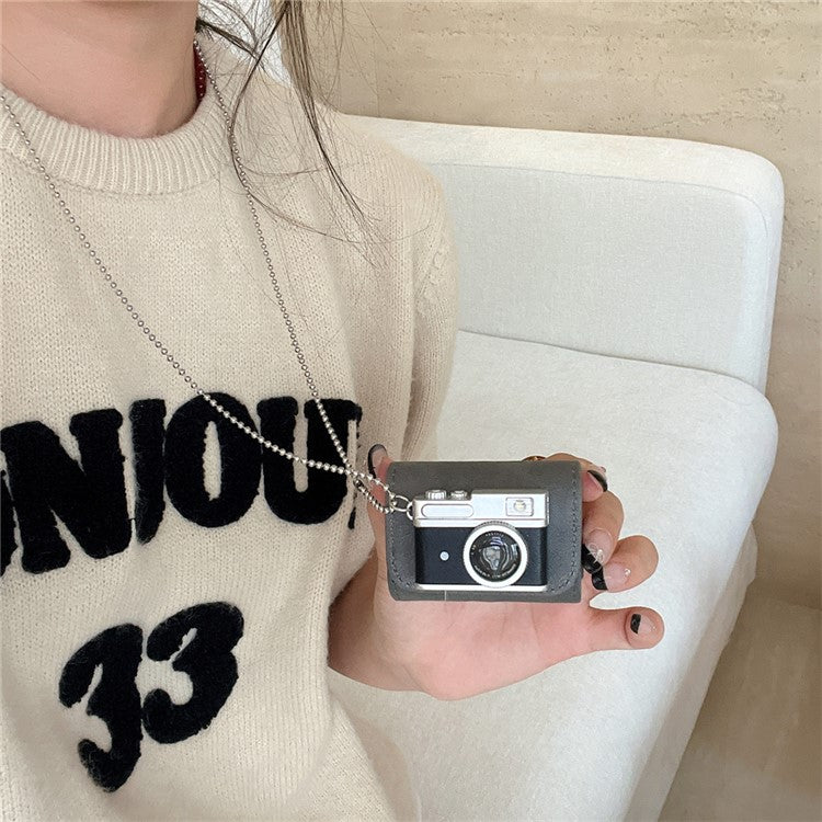 For AirPods Pro 2 / AirPods Pro Protective Cover Camera Shape Design Bluetooth Earbuds Soft TPU Case - Black