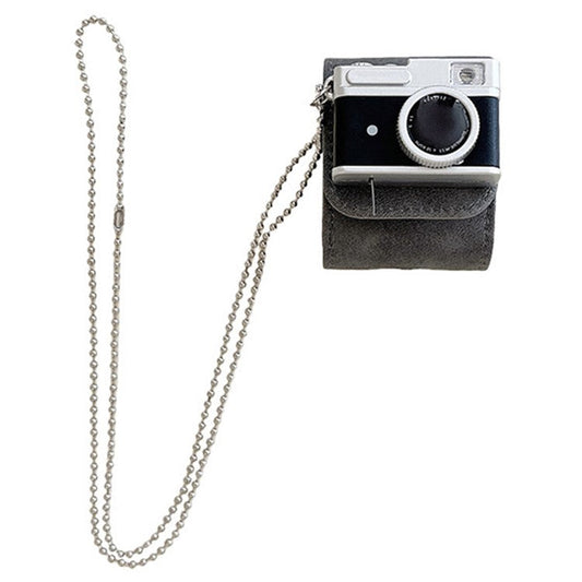 For AirPods 4 / 3 Protective Cover Camera Shape Design Bluetooth Earbuds Soft TPU Case - Black