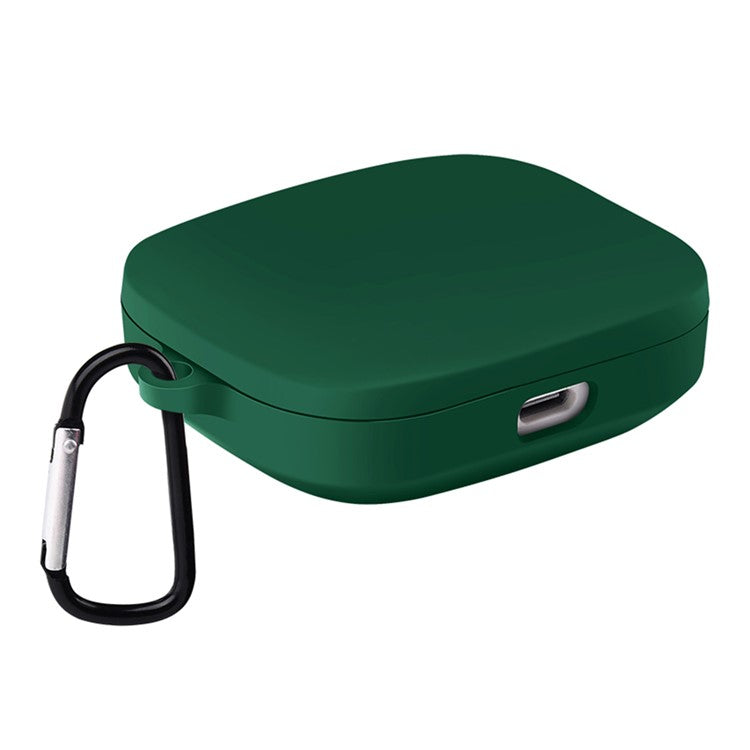 For Xiaomi Redmi Buds 6 Silicone Case Bluetooth Earphone Cover with Carabiner - Green