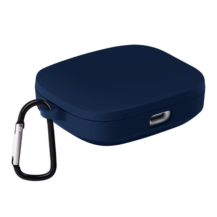 For Xiaomi Redmi Buds 6 Silicone Case Bluetooth Earphone Cover with Carabiner - Midnight Blue