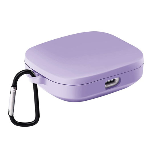 For Xiaomi Redmi Buds 6 Silicone Case Bluetooth Earphone Cover with Carabiner - Purple