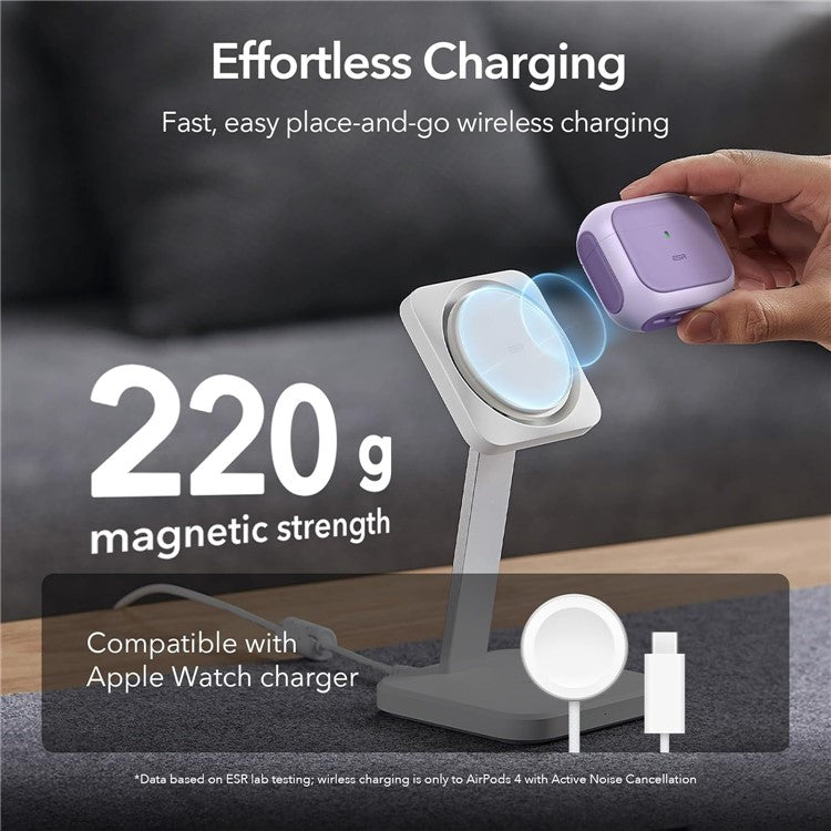 ESR For AirPods 4 Earphone Case PC+TPU Orbit Hybrid Cover with Halolock - Purple