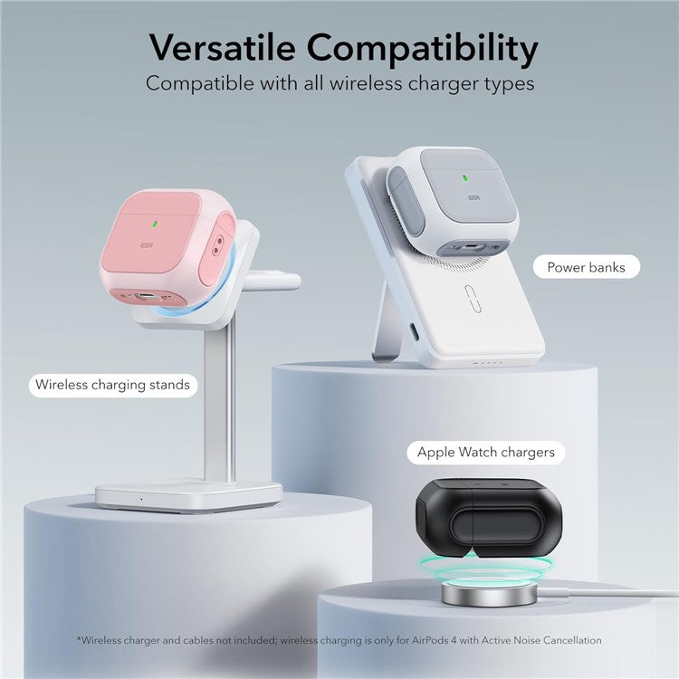 ESR For AirPods 4 Earphone Case PC+TPU Orbit Hybrid Cover with HaloLock - Black