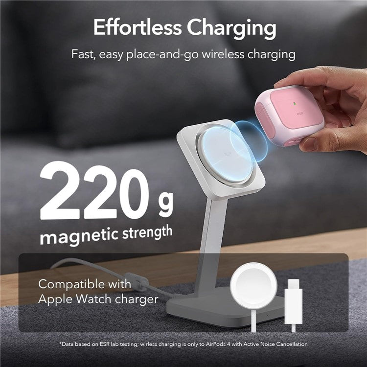 ESR For AirPods 4 Earphone Case PC+TPU Orbit Hybrid Cover with HaloLock - Pink