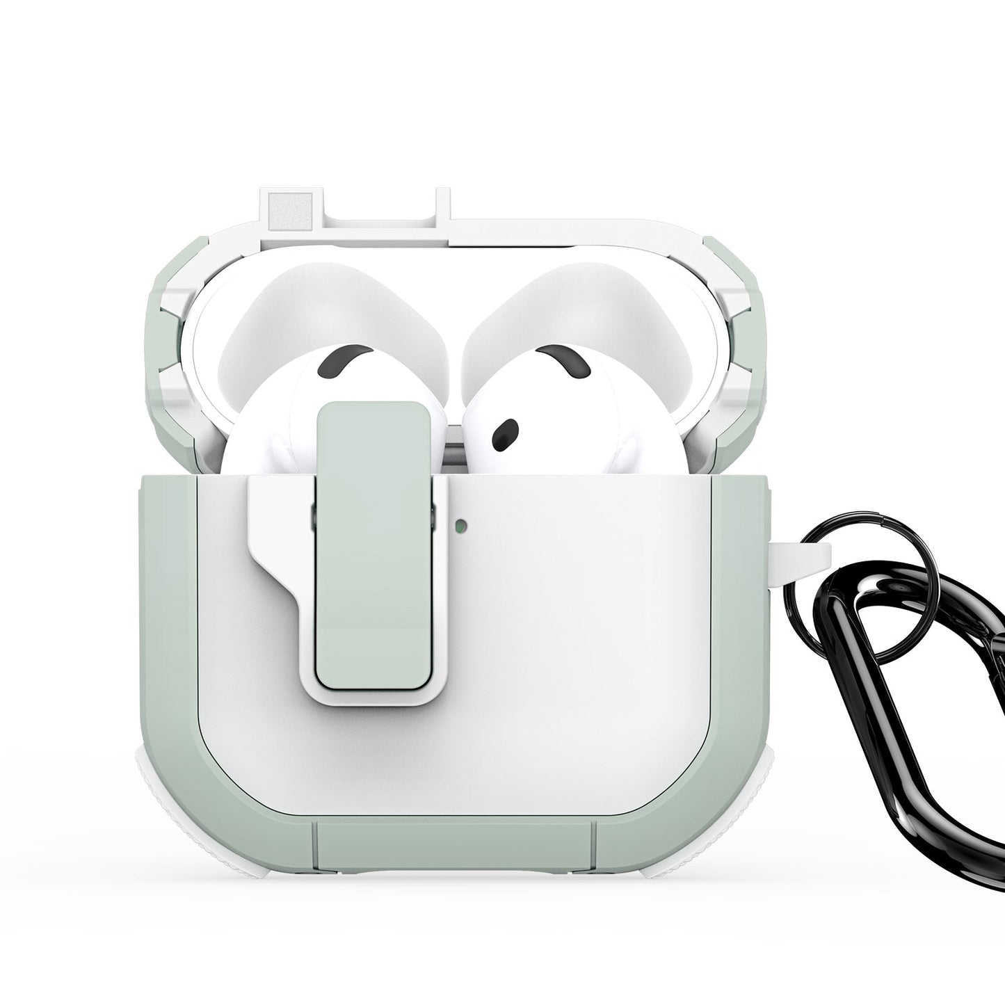 For AirPods 4 Earphone Case DUX DUCIS PECP Series PC+TPU Bluetooth Earphone Cover with Hook - White Green