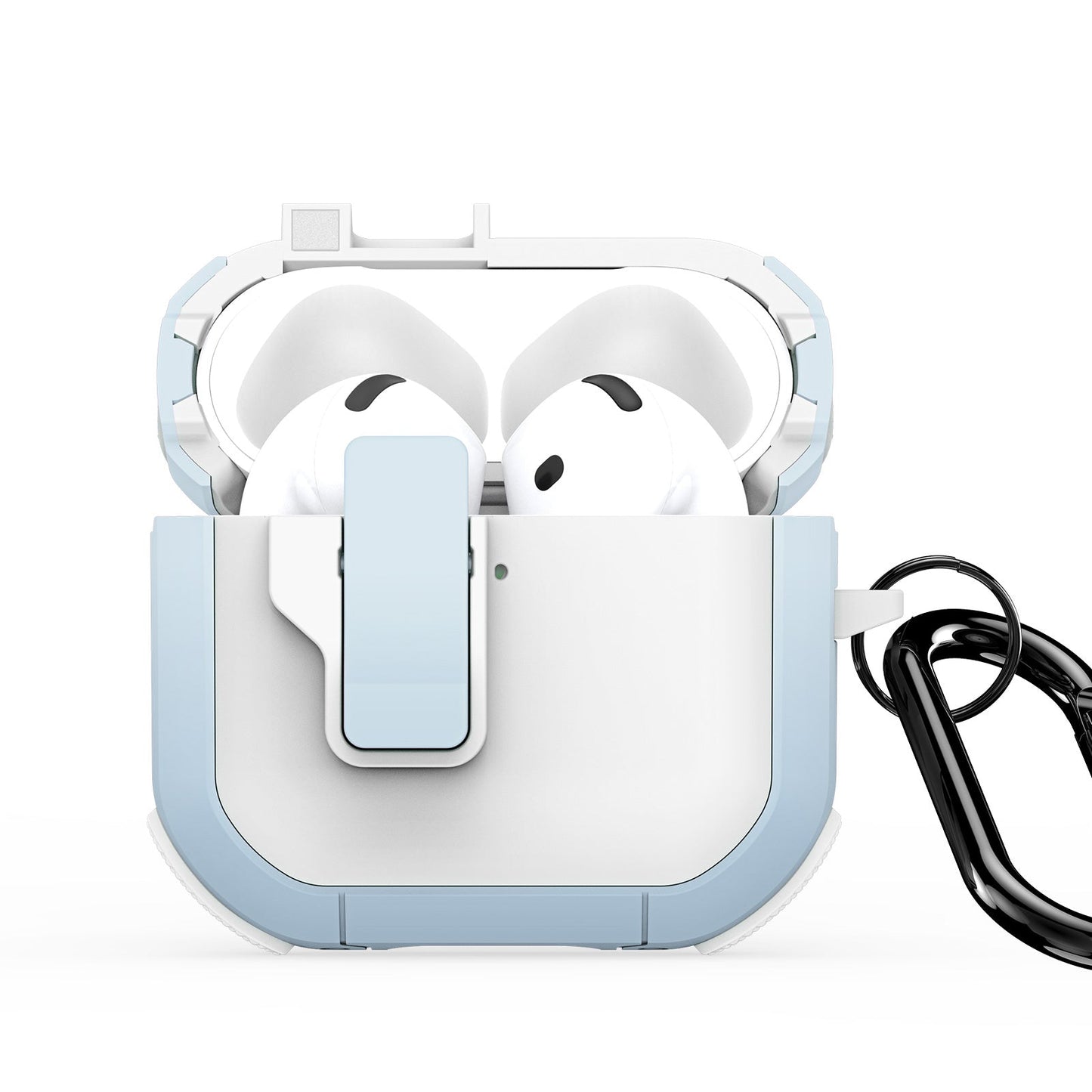 For AirPods 4 Earphone Case DUX DUCIS PECP Series PC+TPU Bluetooth Earphone Cover with Hook - White Blue
