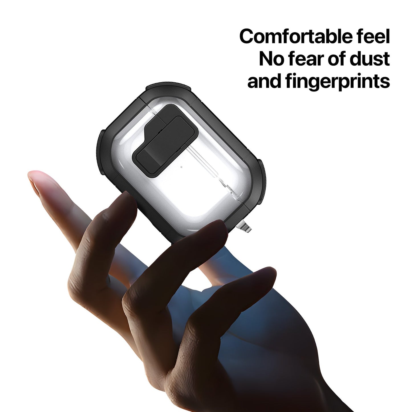 For AirPods 4 Earphone Case DUX DUCIS PECN Series PC+TPU Case Bluetooth Earphone Cover with Hook - White