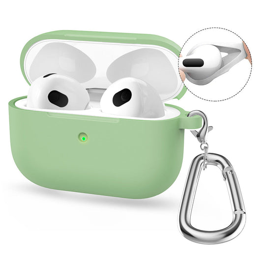 AirPods 4 (2024) ENKAY HAT PRINCE Silicone Case Bluetooth Earphone Protector Cover with Hook / Earbuds - Mint Green 