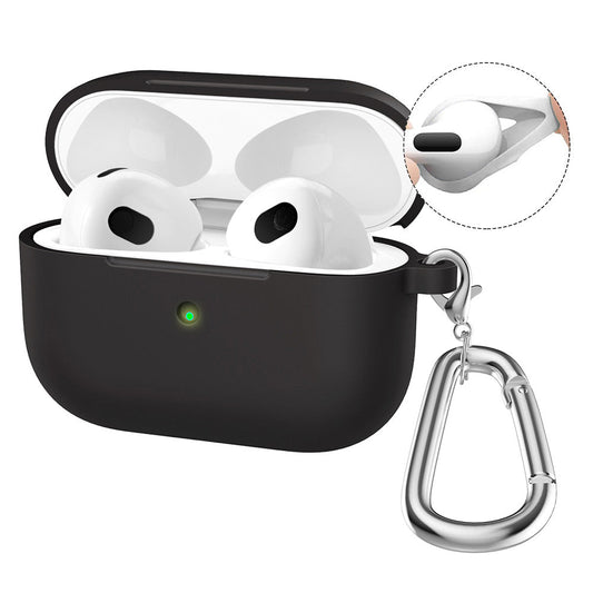 AirPods 4 (2024) ENKAY HAT PRINCE Silicone Case Bluetooth Earphone Protector Cover with Hook / Earbuds - Black 