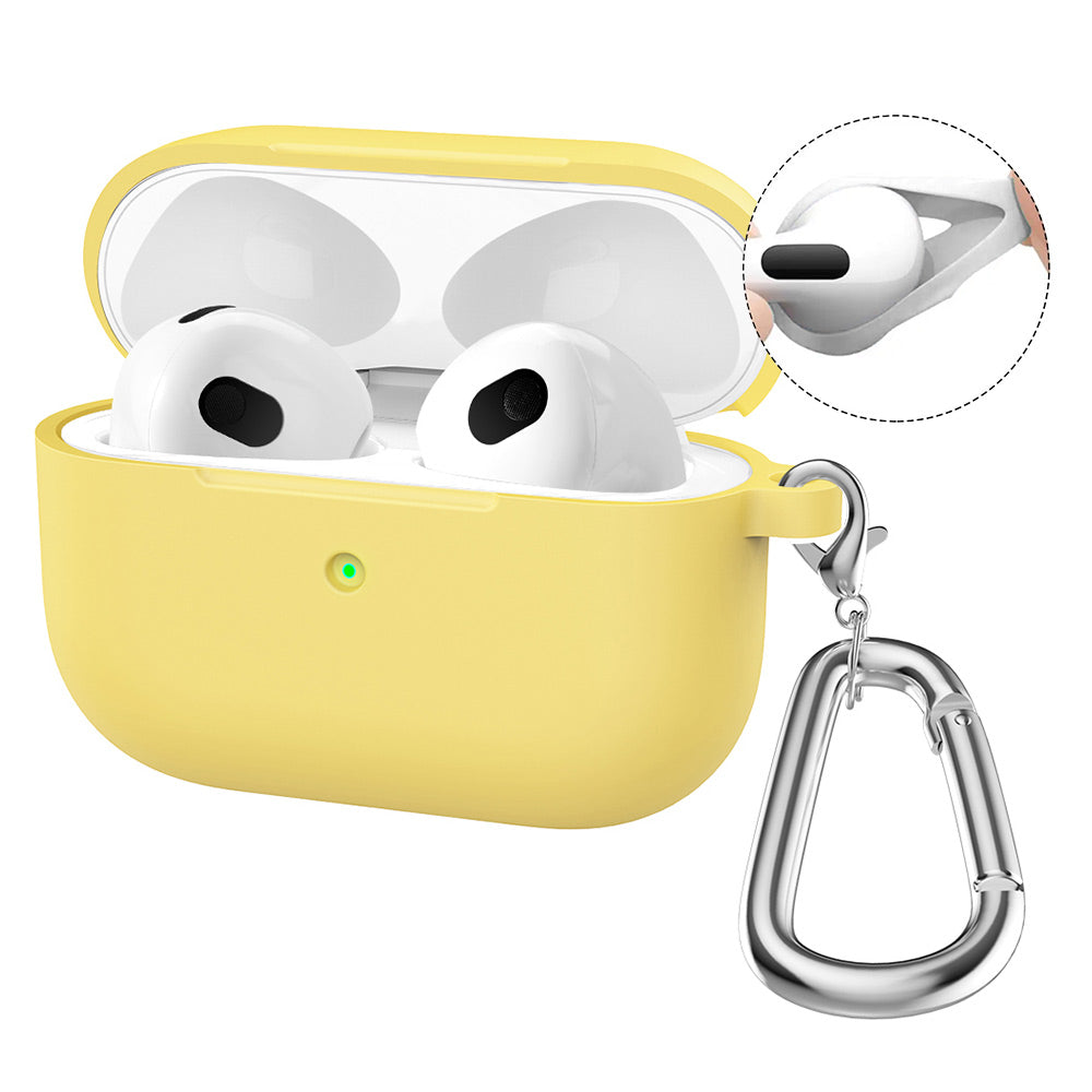 AirPods 4 (2024) ENKAY HAT PRINCE Silicone Case Bluetooth Earphone Protector Cover with Hook / Earbuds - Yellow 