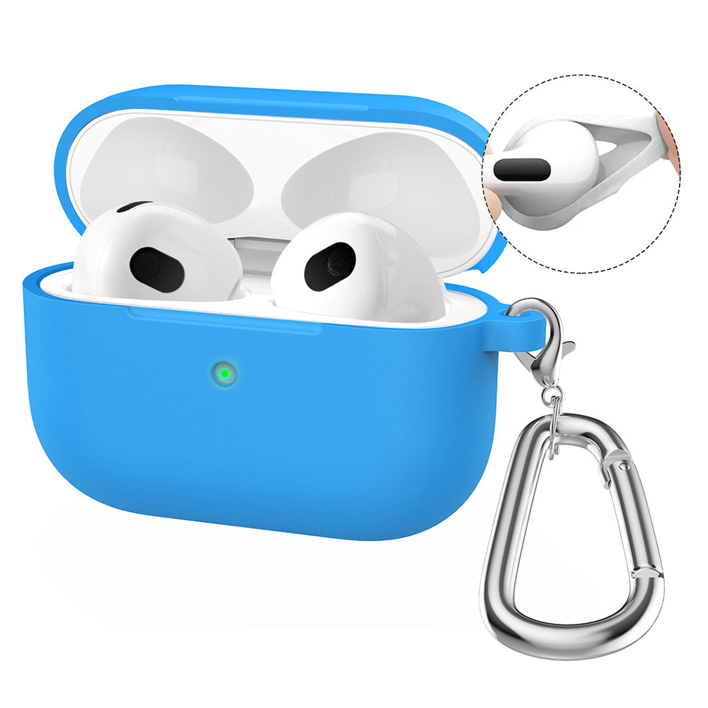 AirPods 4 (2024) ENKAY HAT PRINCE Silicone Case Bluetooth Earphone Protector Cover with Hook / Earbuds - Blue 