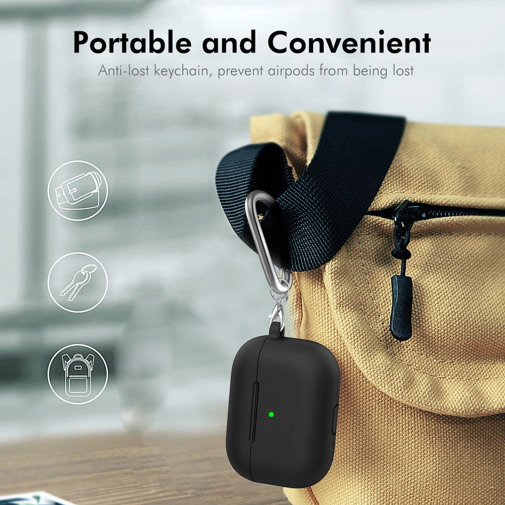 AirPods 4 (2024) ENKAY HAT PRINCE Silicone Case Bluetooth Earphone Protector Cover with Hook / Earbuds - Light Grey 